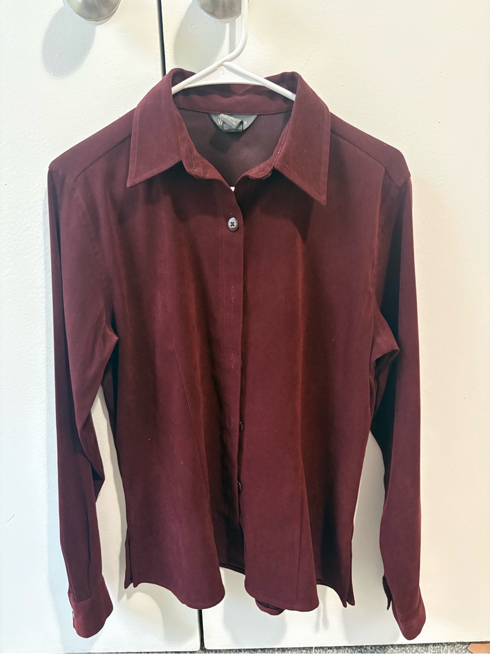 Van Heusen Women's Button-Down Shirt - Burgundy